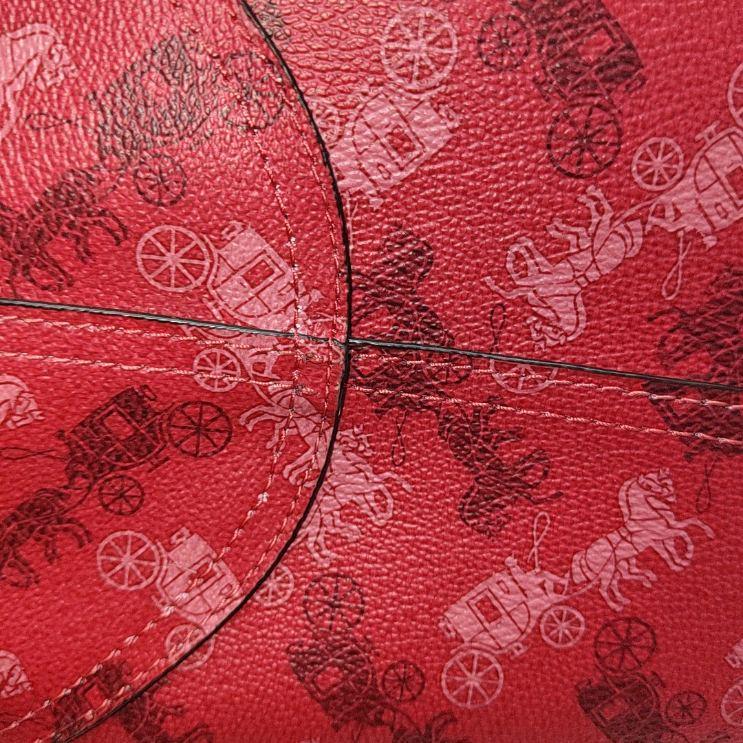COACH CITY TOTE Red Coated Canvas Carriage Single Shoulder Bag Tote Bag Golden hardware-(SKU)-930901244