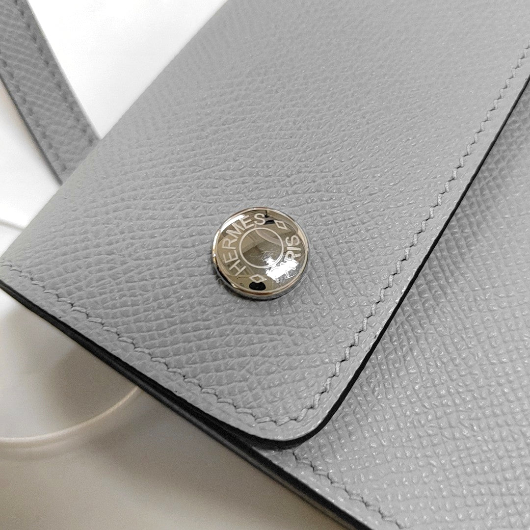 HERMÈS Hermèsnap Mini Glacier Blue Epsom Leather Crossbody Shoulder Bag Silver Hardware K Stamp-(SKU)-969180872