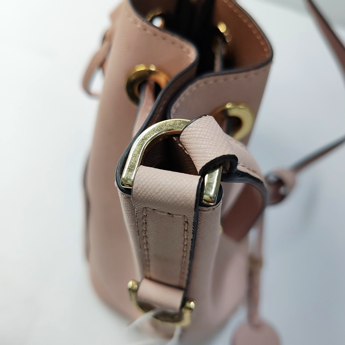 MICHAEL KORS Bucket bag Khaki cowhide embossed single shoulder bag handbag crossbody bag Golden hardware-(SKU)-944251634