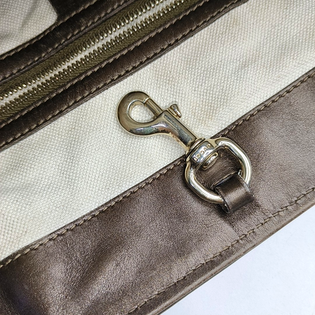 GUCCI Heart Bit Brown cowhide monogram textured handbag, crossbody bag Golden hardware-(SKU)-953515962