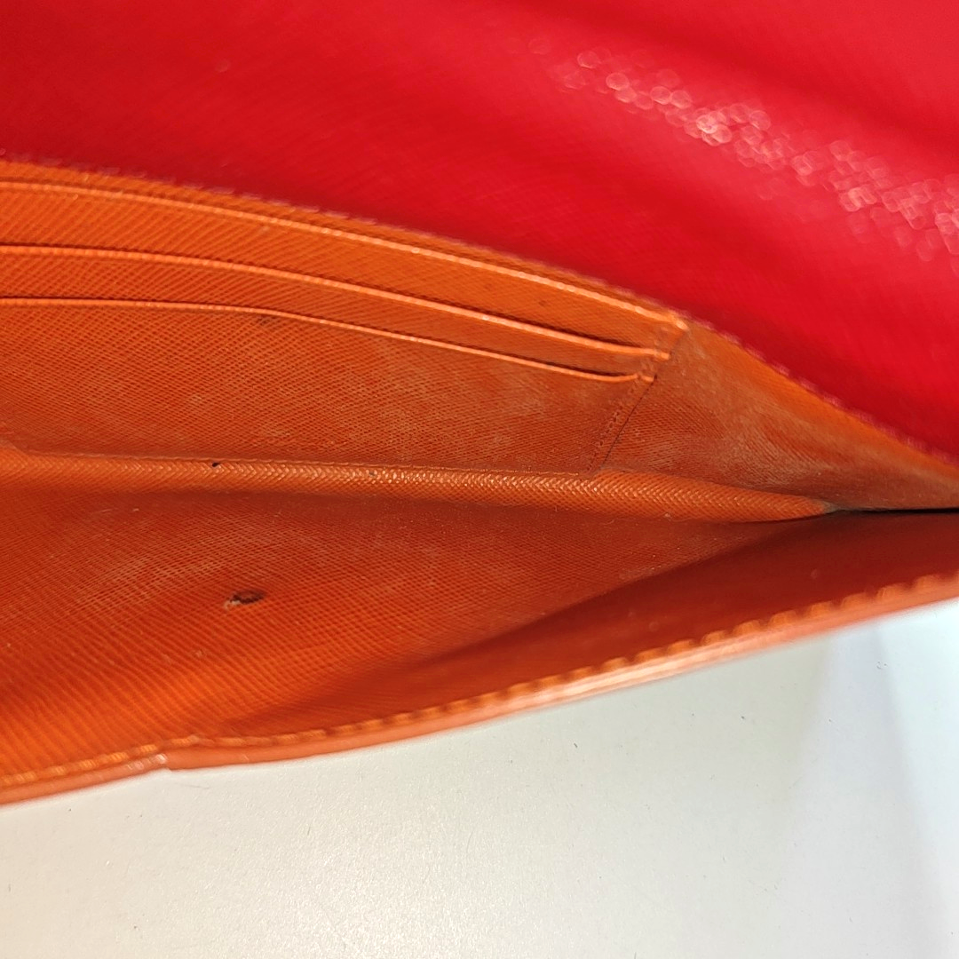 PRADA Red cowhide logo cross-grain wallet Golden hardware-(SKU)-936291107