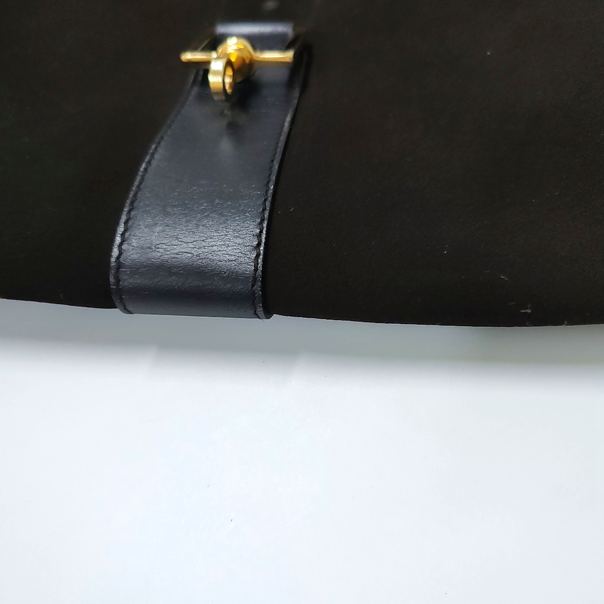 GUCCI Dark Brown Velvet Leather Single Shoulder Bag Tote Bag Golden hardware-(SKU)-940165554