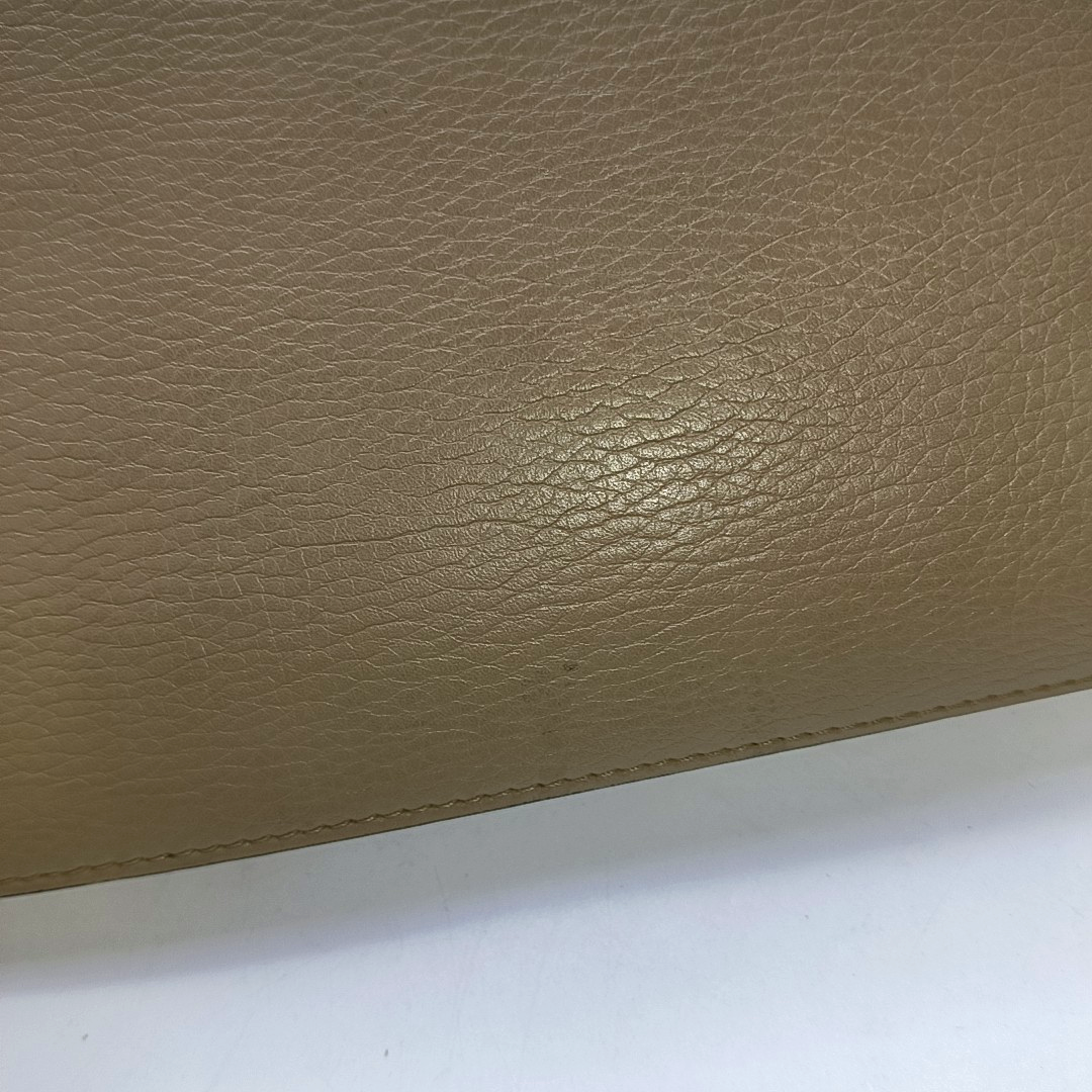 CELINE TRAPEZE Medium size Khaki Cowhide Hammock Bag, Shoulder Bag, Handbag Golden hardware Removable shoulder strap-(SKU)-952129891