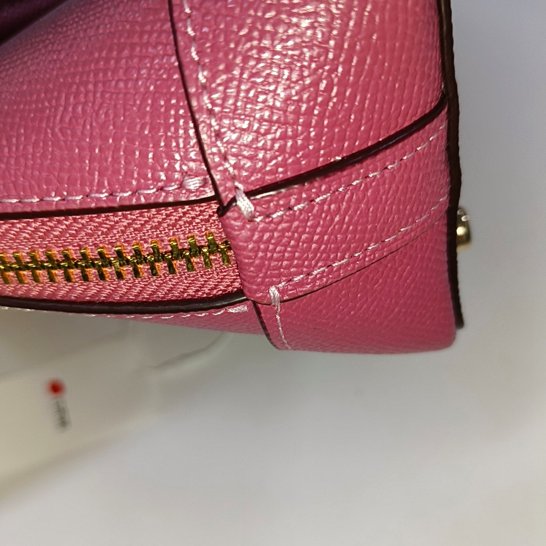 COACH SIERRA Medium size Rose Red Leather Single Shoulder Bag Crossbody Tote Golden hardware Removable shoulder strap-(SKU)-942911371