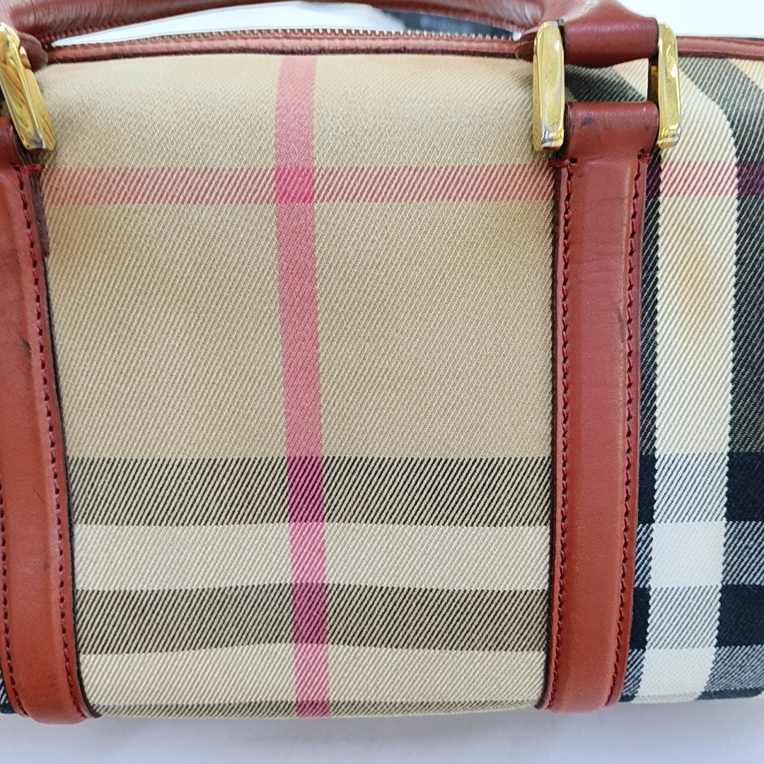 BURBERRY Alchester Red Canvas Handbag Golden hardware-(SKU)-959788155