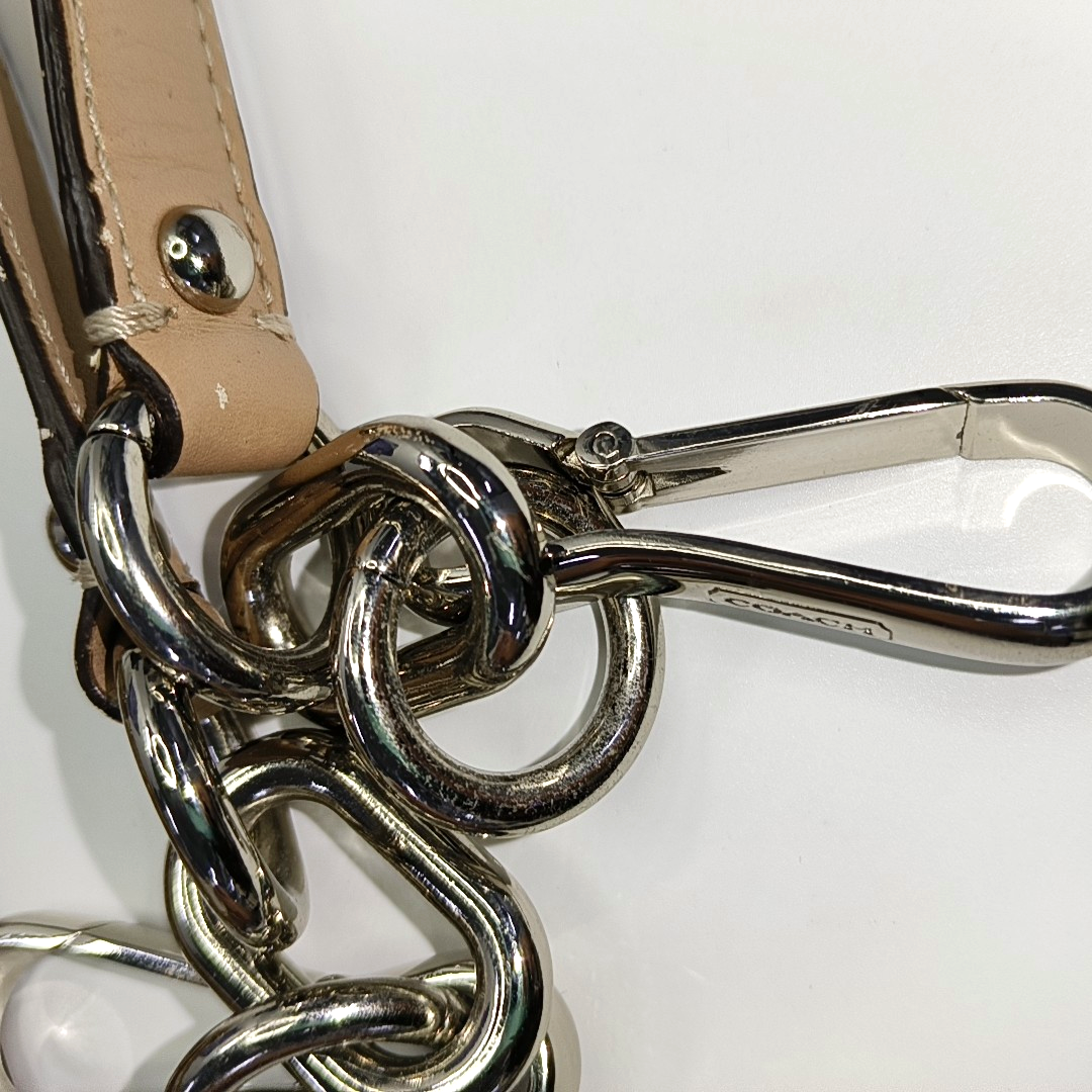 COACH Khaki Leather Single Shoulder Bag Tote Bag Crossbody Bag Silver Hardware Removable shoulder strap-(SKU)-929318439