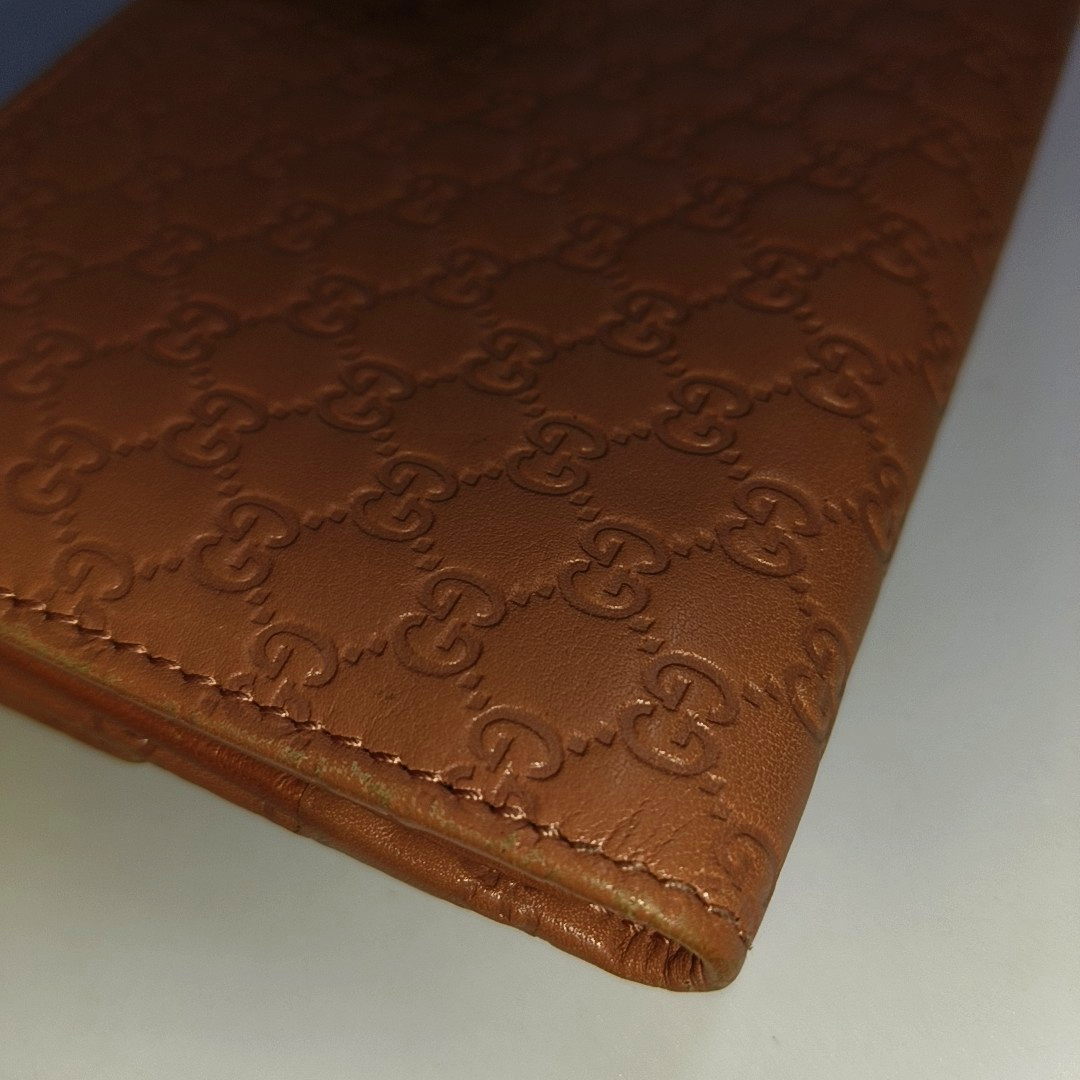 GUCCI Nude Pink Cowhide Monogram Embossed Wallet Golden hardware-(SKU)-933631362