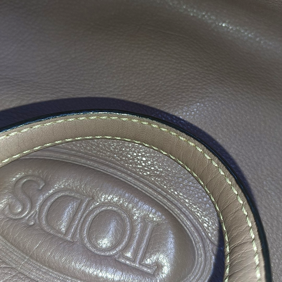 TOD'S Tote bag Dark Gray Cowhide Single Shoulder Bag Handbag Crossbody Bag Silver Hardware-(SKU)-935893458