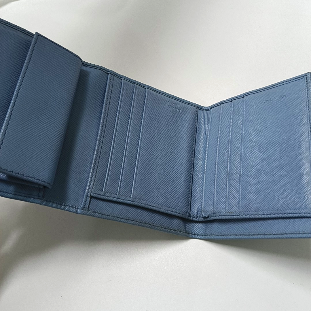 PRADA Small size Blue Leather Wallet-(SKU)-946563972