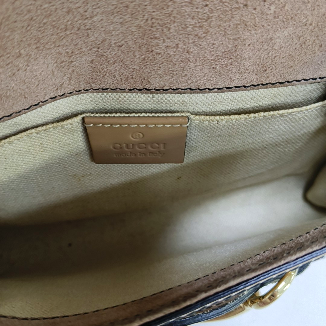 GUCCI Emily Chain Small size Brown Patent Leather Horse Bit Single Shoulder Bag Golden hardware-(SKU)-954647848