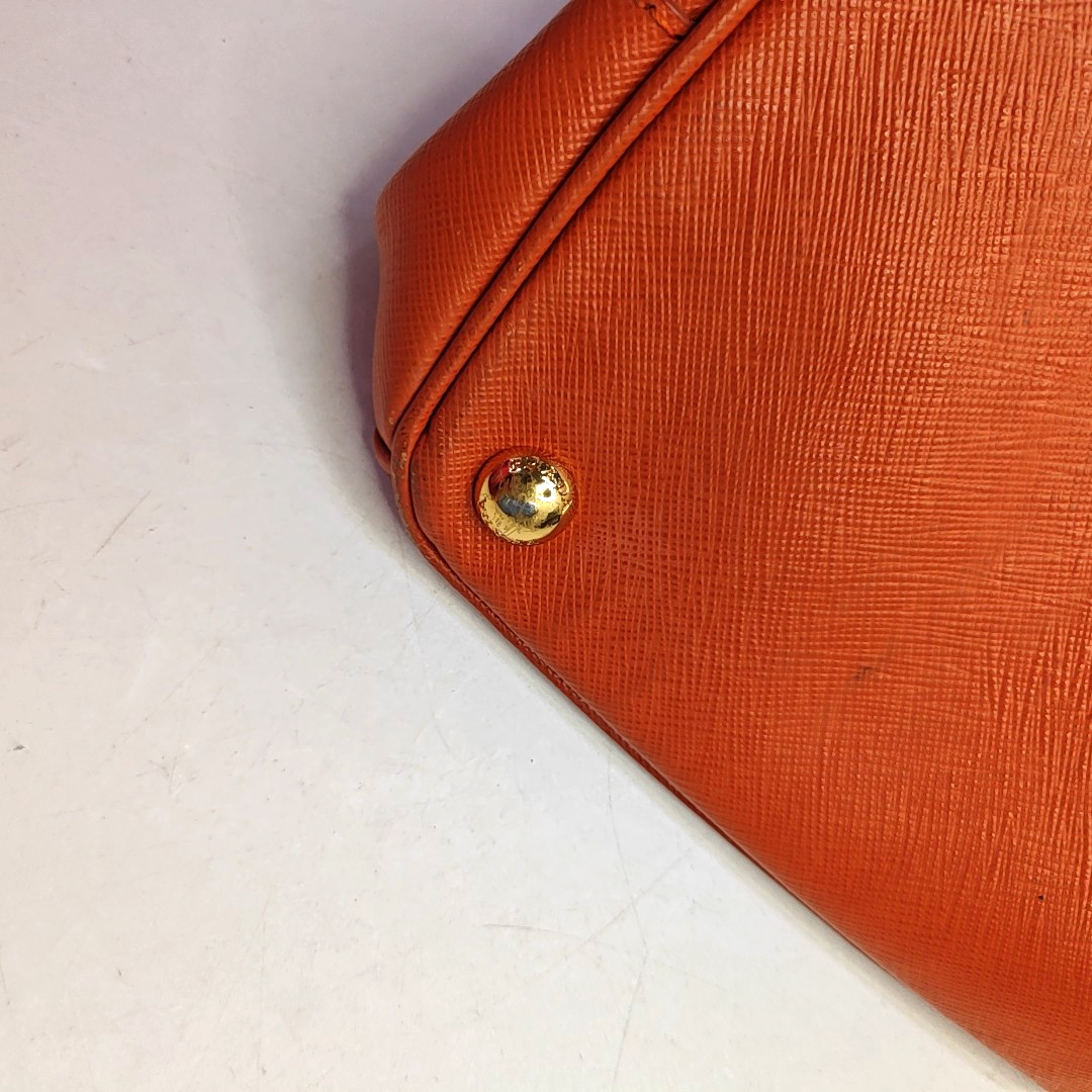 PRADA Galleria Orange Cowhide Logo Killer Bag Tote Bag Single Shoulder Bag Golden hardware-(SKU)-957733910