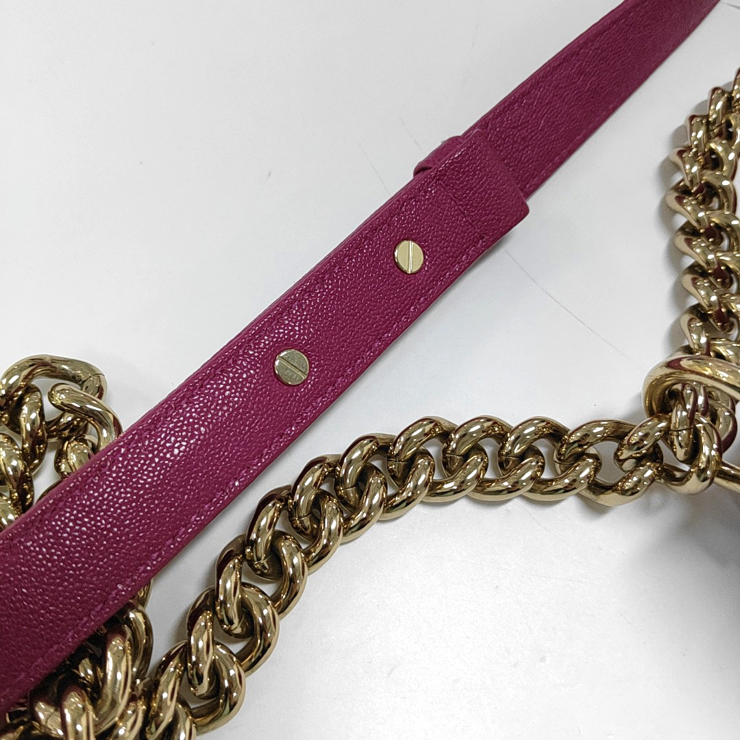 CHANEL BOY CHANEL Small Purple Calfskin Quilted Chevron Single Shoulder Bag Handbag Detachable Strap-(SKU)-958063005