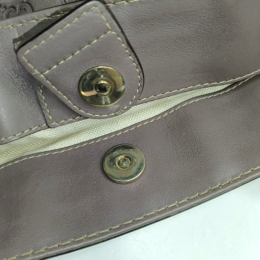 GUCCI Mayfair Purple leather old flower embossed handbag Golden hardware-(SKU)-953543271