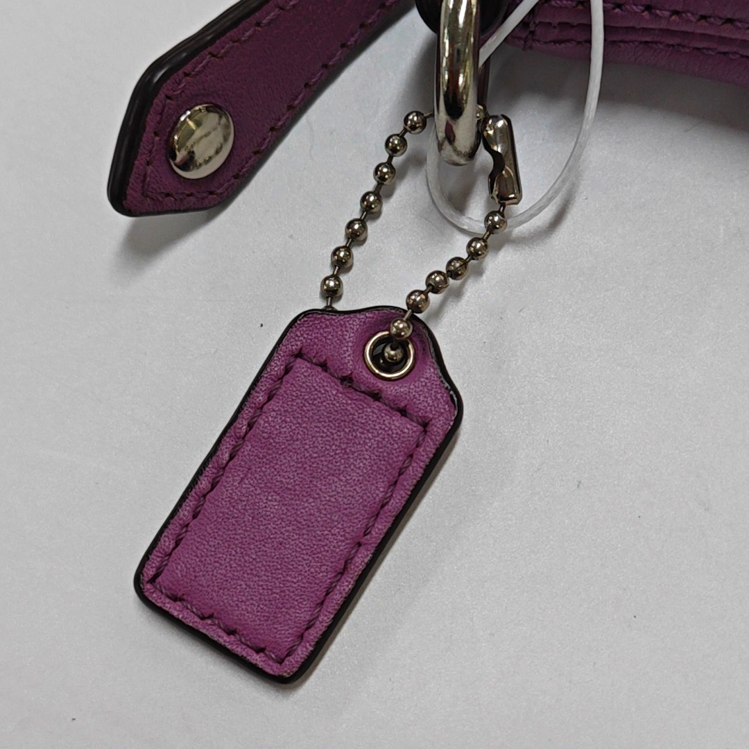 COACH Purple Leather Shoulder Bag Silver Hardware Vintage model-(SKU)-939951061