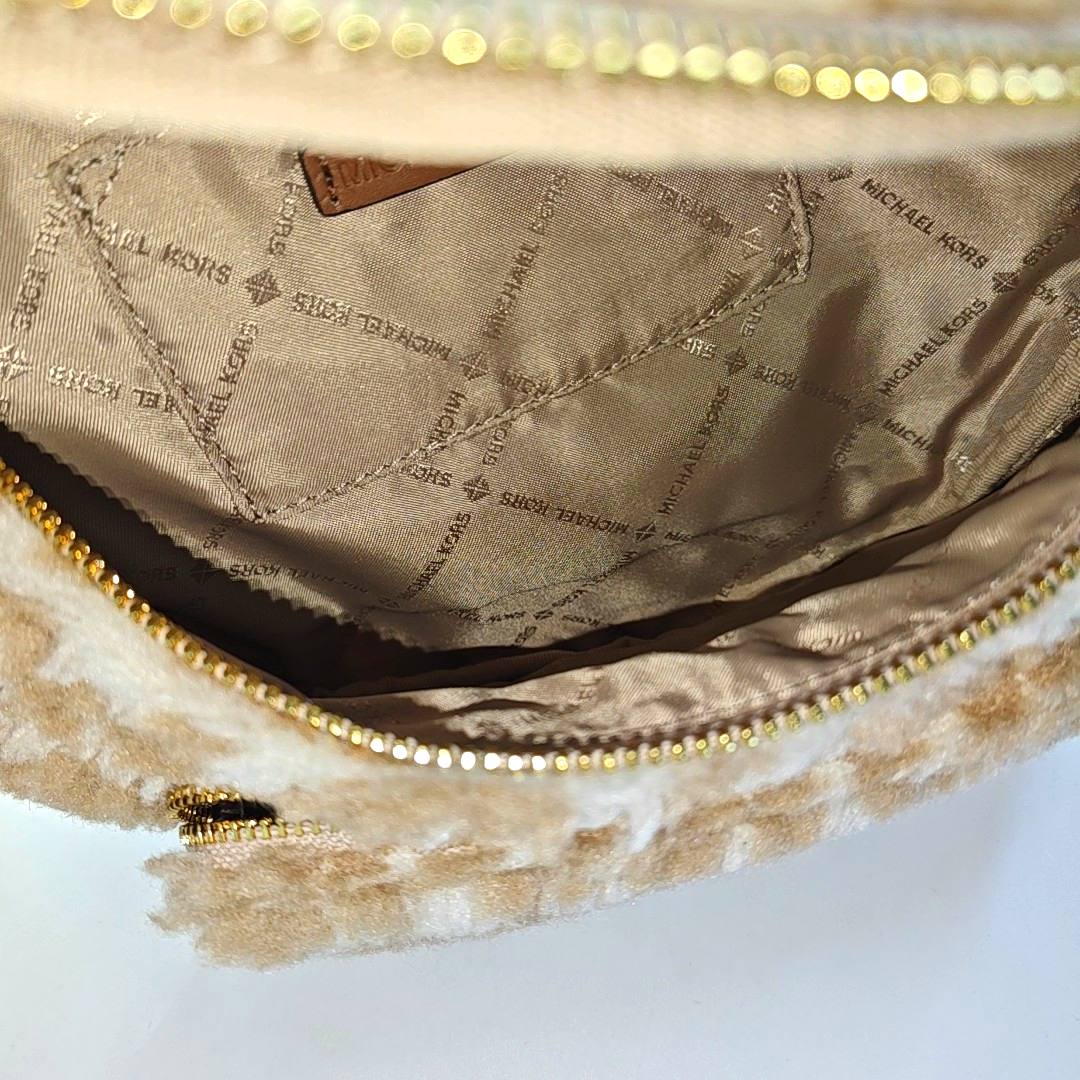 MICHAEL KORS Brown Fabric Monogrammed Fanny Pack Golden hardware-(SKU)-936596997