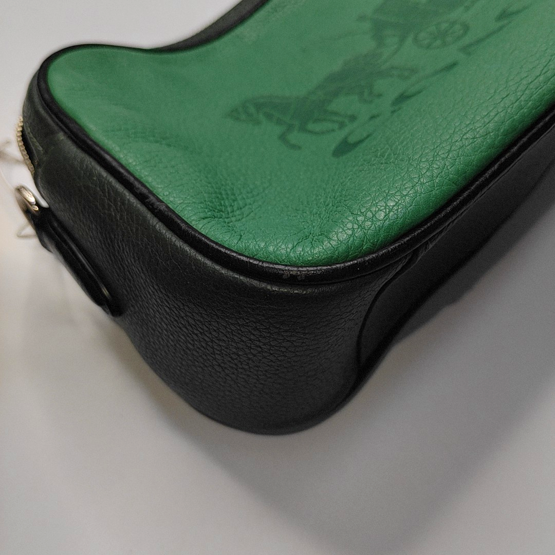 COACH Camera Bag Green Leather Printed Carriage Crossbody Shoulder Bag Handbag Silver Hardware Removable shoulder strap-(SKU)-935012014