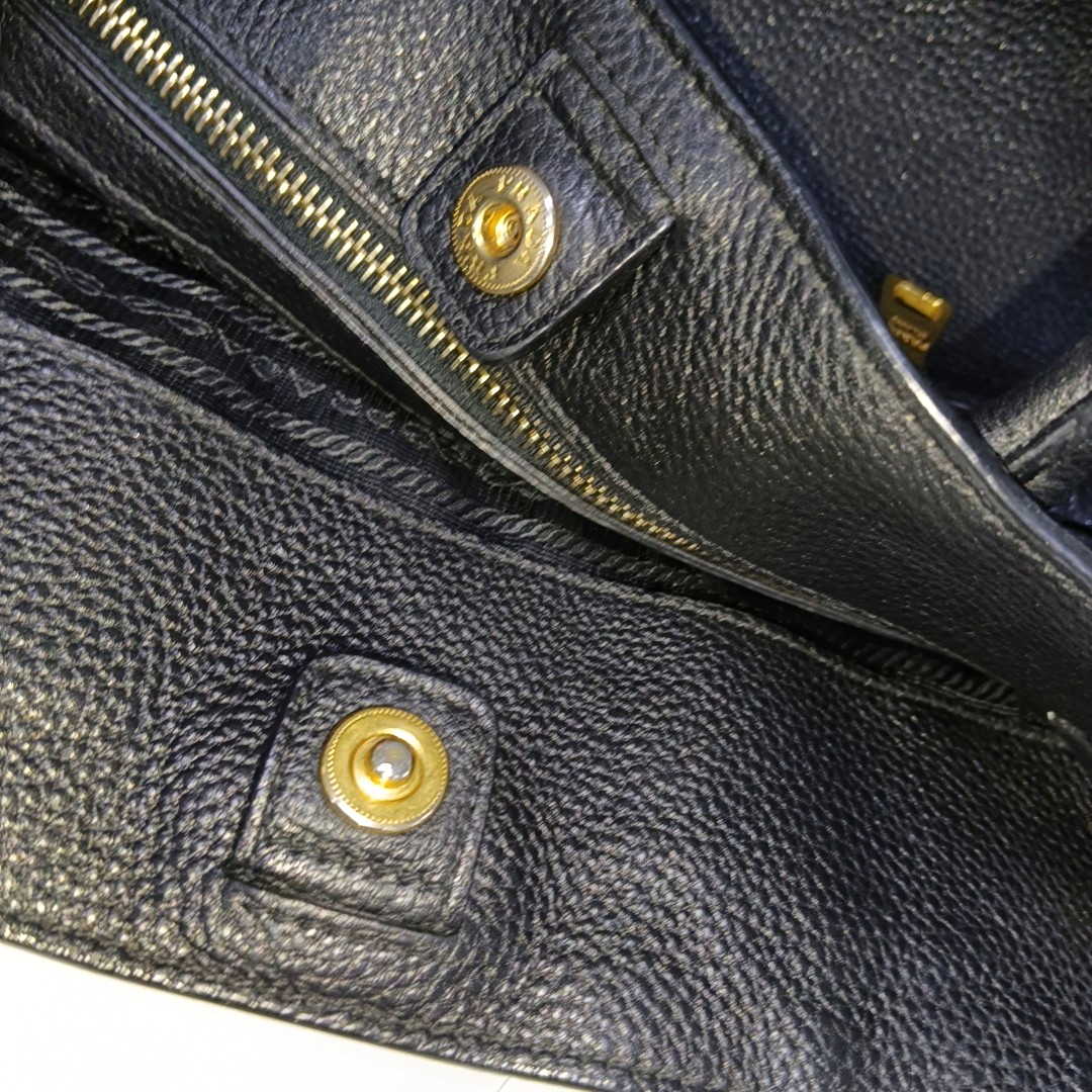 PRADA Tote bag Black Leather Handbag Crossbody Shoulder Bag Golden hardware-(SKU)-932708963