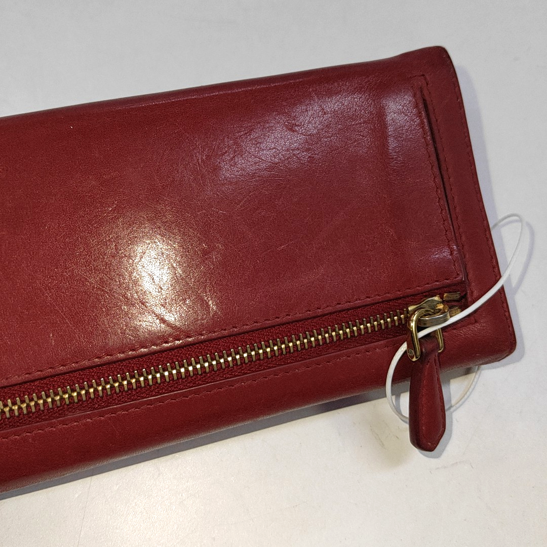 PRADA Red Cowhide Logo Wallet Golden hardware-(SKU)-942850390