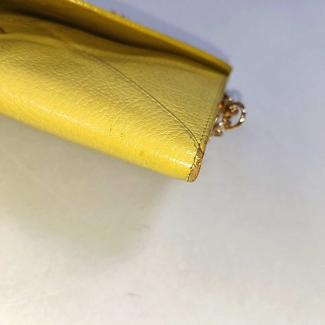 Miu Miu Love Yellow Cowhide Wallet Golden hardware-(SKU)-941953467