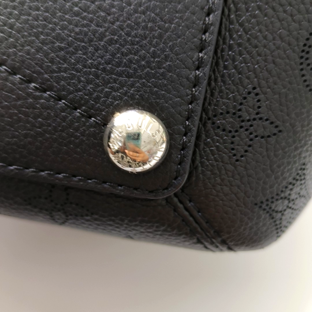 LOUIS VUITTON BABYLONE BB Black Calfskin Monogram Braided Shoulder Bag Tote Bag Silver Hardware Removable Strap-(SKU)-963487874