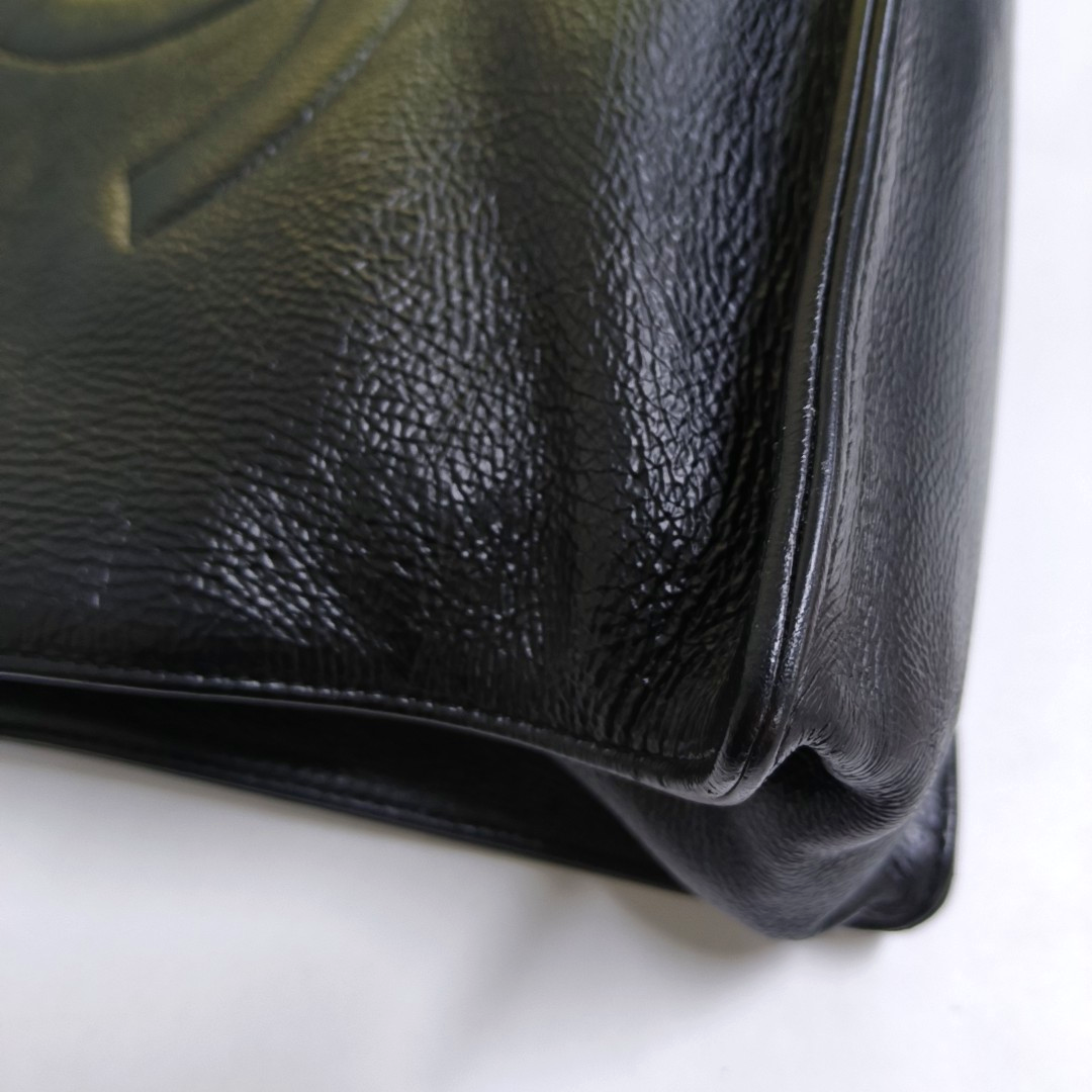 CHANEL JUMBO CRAVE Black Leather Quilted Single Shoulder Bag with Gold Hardware 30 opening-(SKU)-947026988