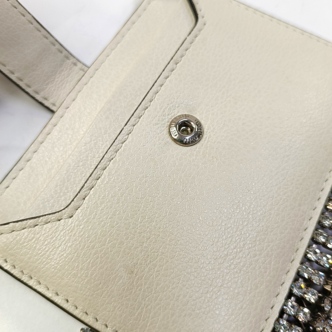 Miu Miu Fringed White Cowhide Fringe Wallet-(SKU)-959067472