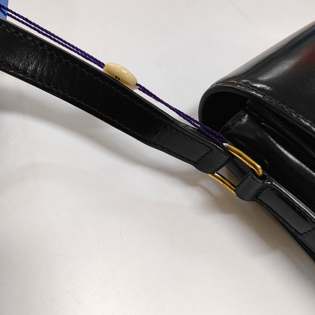 CELINE TRIOMPHE Small Black Cowhide Single Shoulder Bag Golden Hardware-(SKU)-960476690