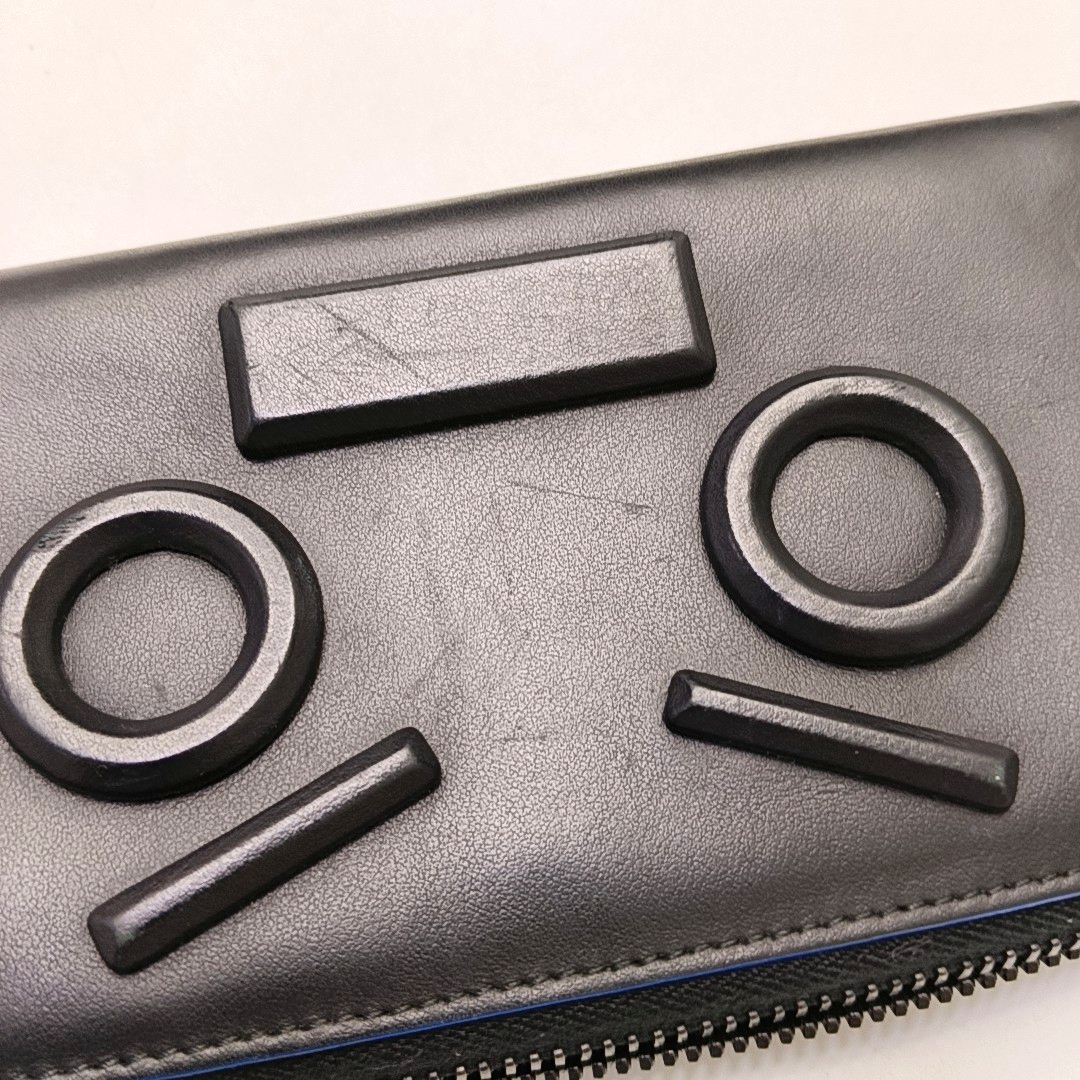 FENDI Monster Black Leather Embossed Wallet Black hardware-(SKU)-955589989