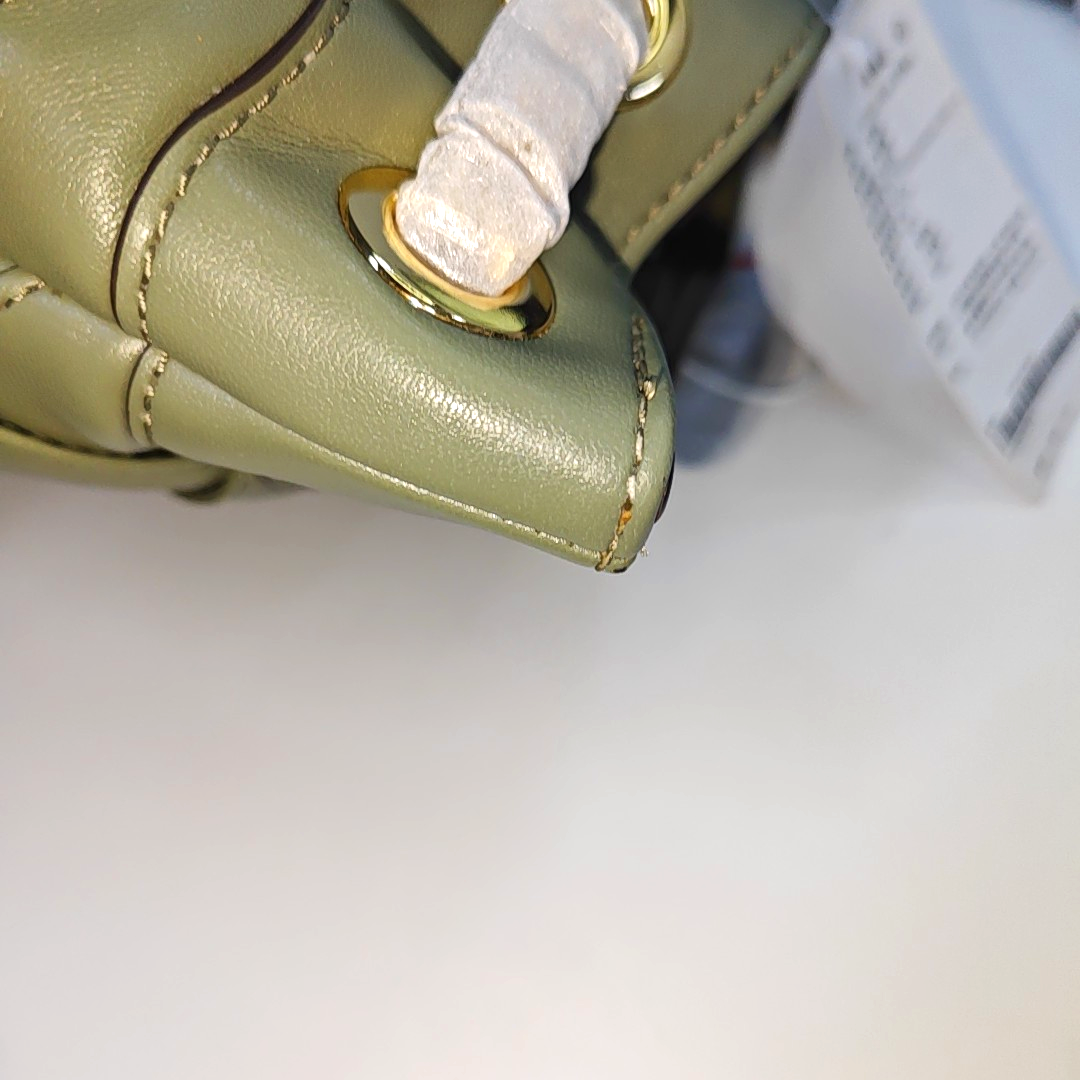 MICHAEL KORS Small size Green Lamb Leather Braided Backpack Golden hardware-(SKU)-936597002