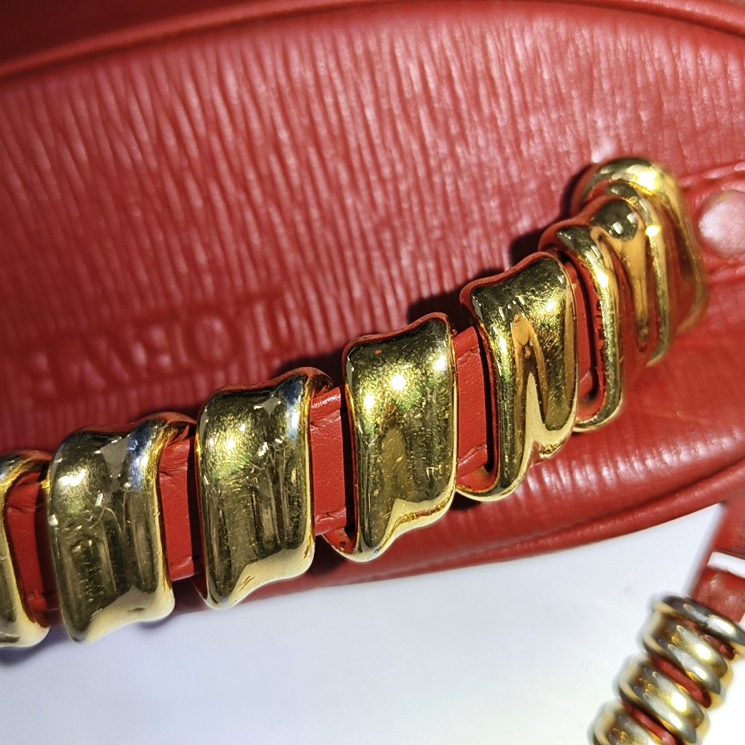 LOEWE Velazquez Orange Red Cowhide Tote Bag Golden hardware-(SKU)-941127614