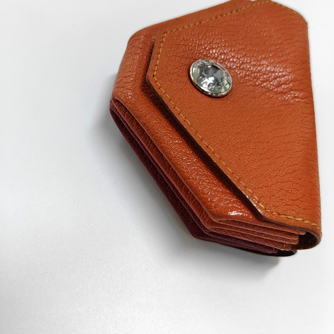 HERMÈS 24 Verso Hermes OrangeChèvre MysoreGoat Leather Clutch Silver Hardware 🄵stamp-(SKU)-955678144