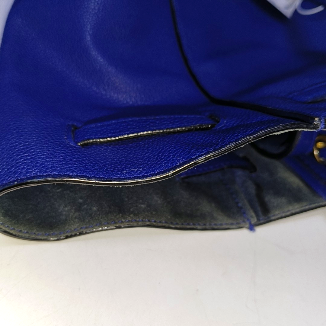 CELINE CABAS PHANTOM Small size Blue cowhide single shoulder bag Golden hardware-(SKU)-939043685