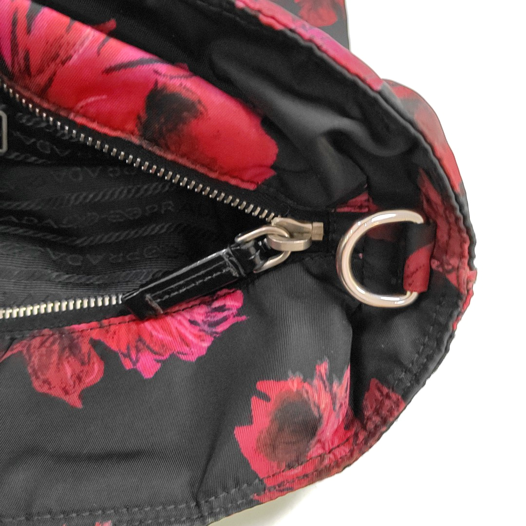 PRADA Tote bag Red Nylon Handbag Silver Hardware-(SKU)-951326942