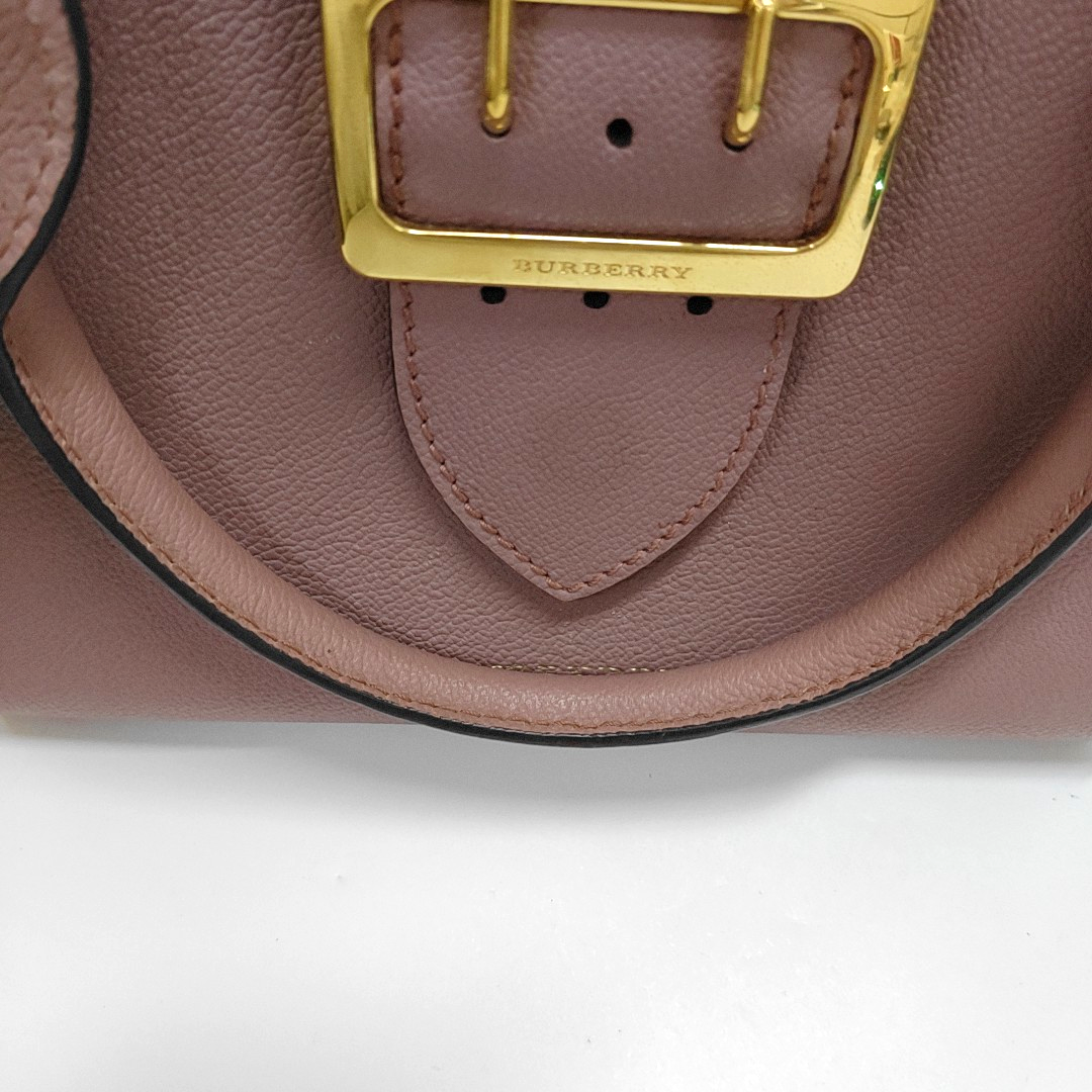BURBERRY Buckle Pink Cowhide Sling Bag Tote Bag Golden hardware shoulder straps-(SKU)-955529544