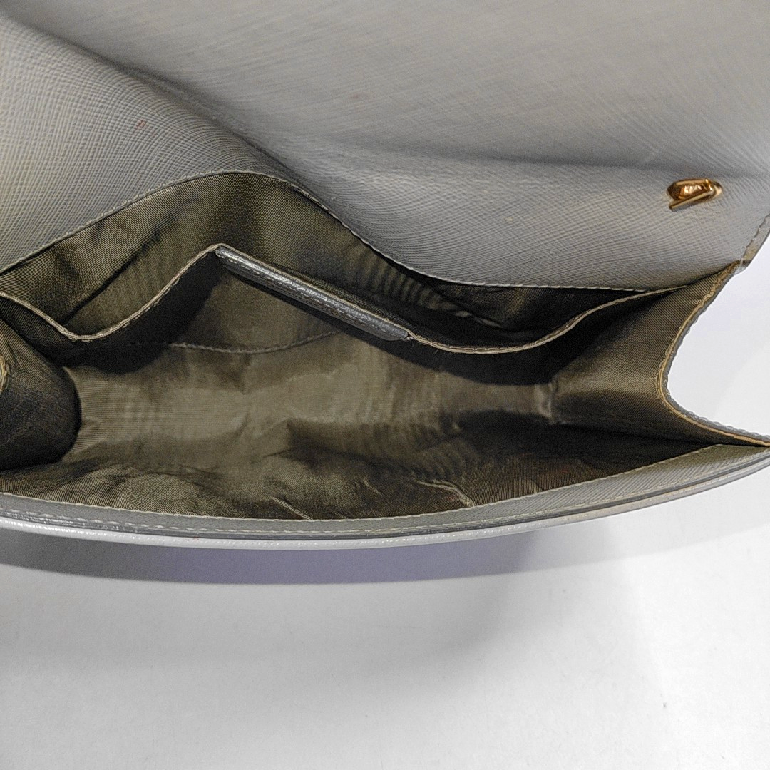 FERRAGAMO Ginny Grey Leather Crossbody Single Shoulder Bag Golden hardware-(SKU)-944502659