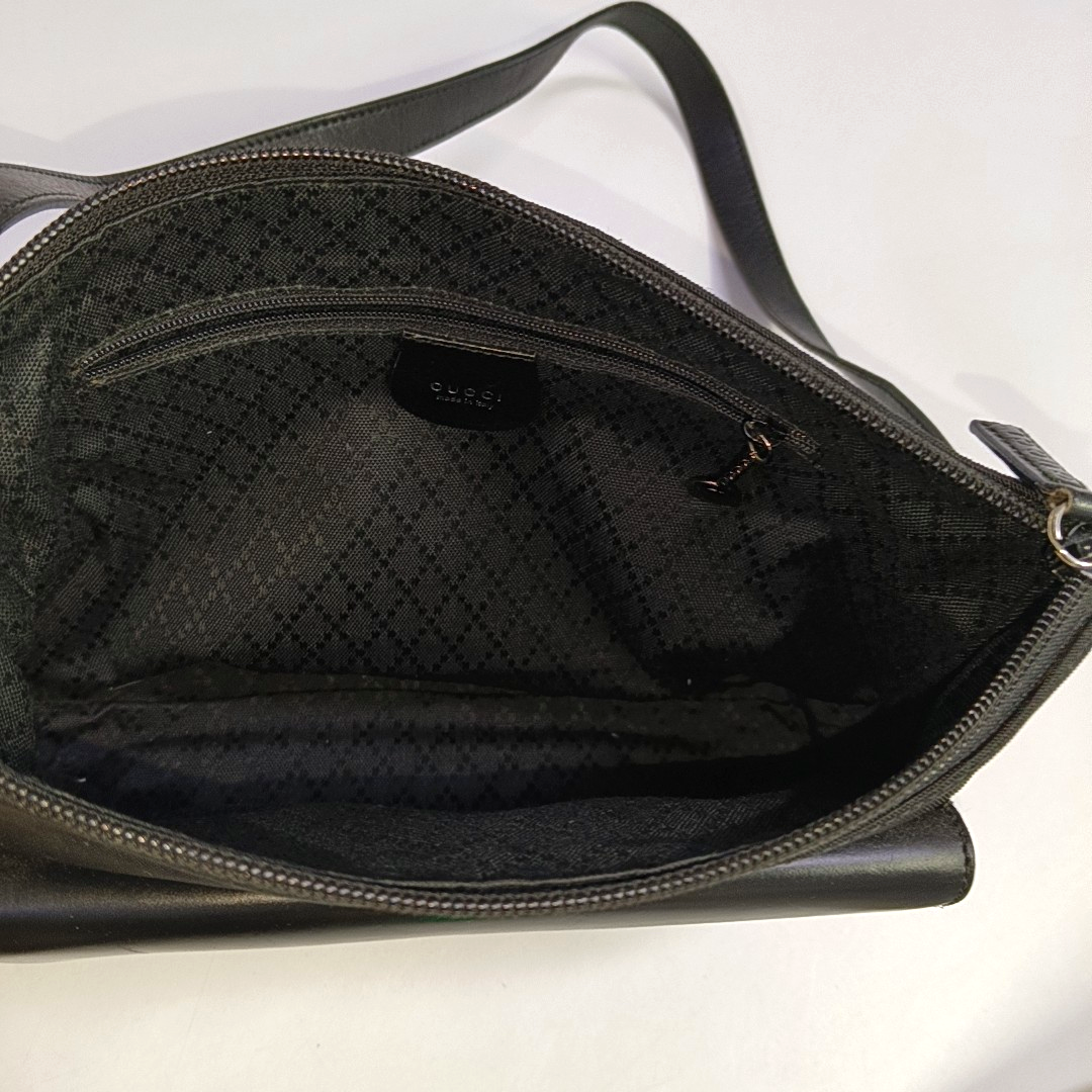 GUCCI Dark Brown Canvas Single Shoulder Bag Tote Ruthenium color hardware-(SKU)-942522014