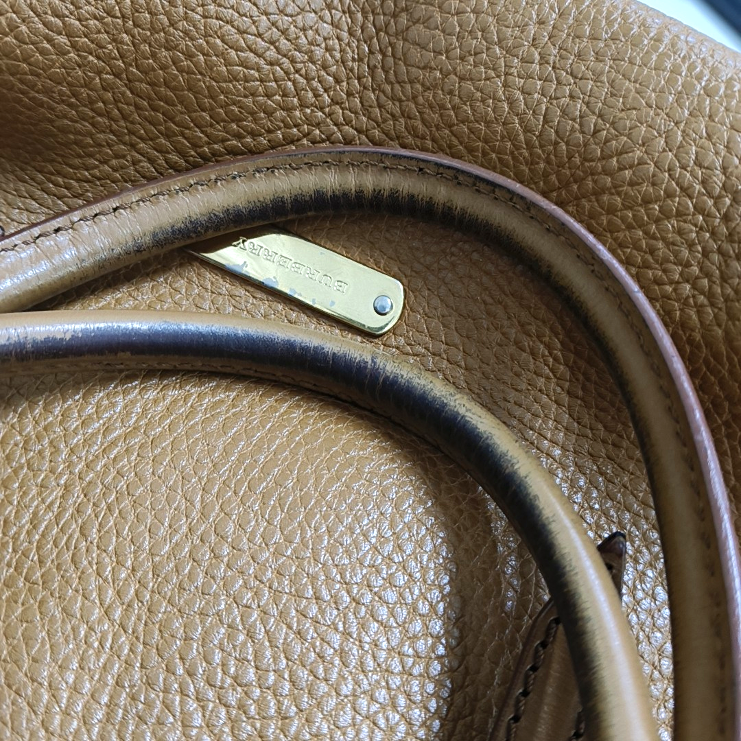 BURBERRY Salisbury mini Brown Leather Handbag Single Shoulder Bag Golden hardware-(SKU)-950551487