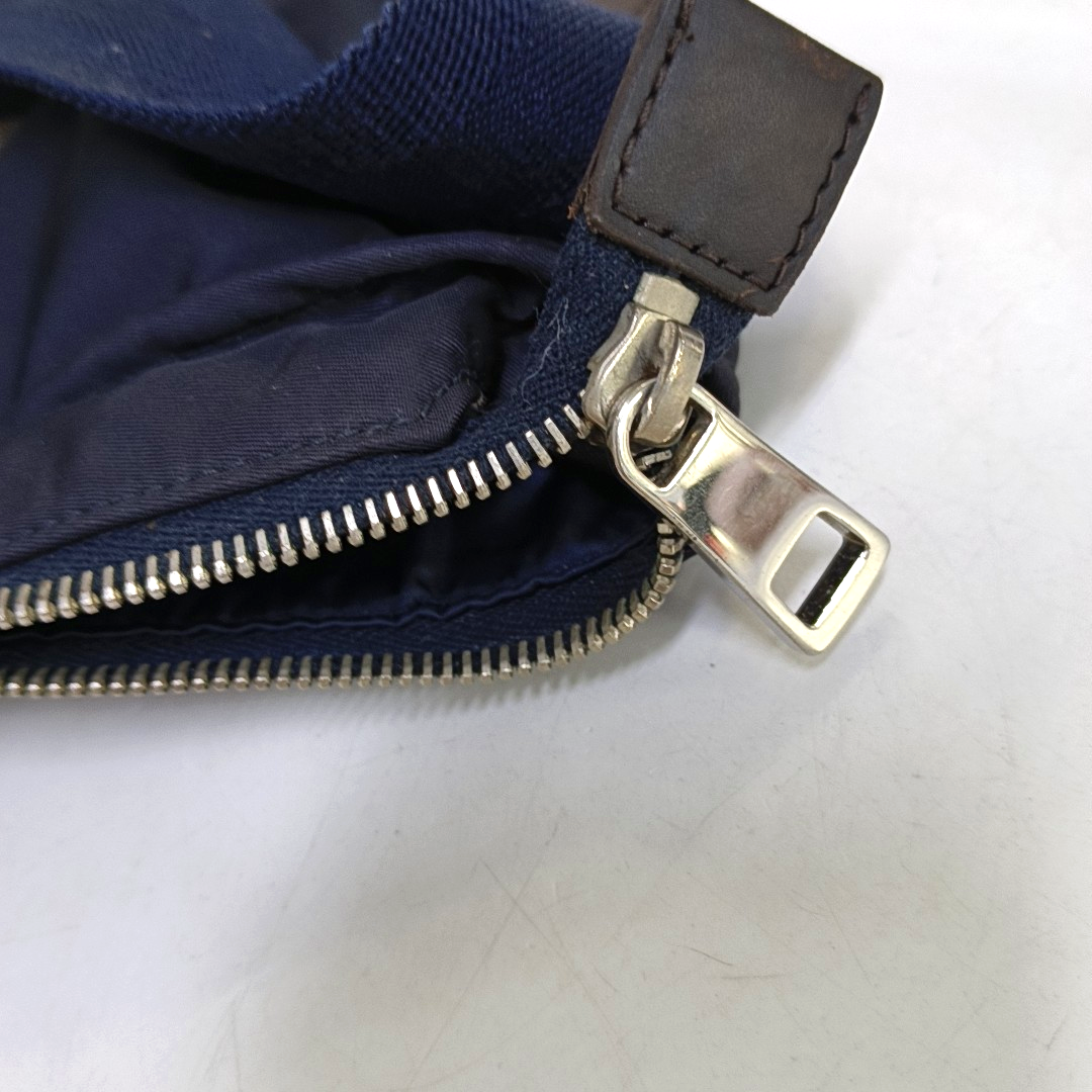GUCCI Dark Grey Nylon Shoulder Bag Crossbody Bag Silver Hardware-(SKU)-954022367
