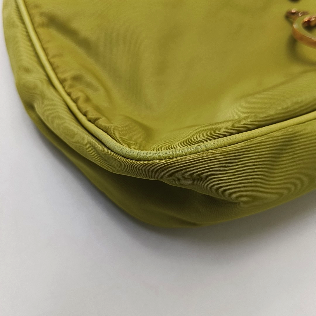 PRADA Green Nylon Logo Shoulder Bag Golden hardware-(SKU)-955381883