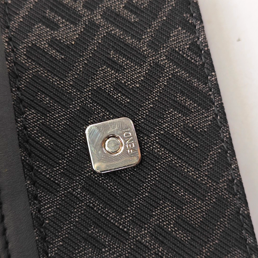 FENDI Baguette mini Black织物双F提花钱包 Silver Hardware-(SKU)-948893473