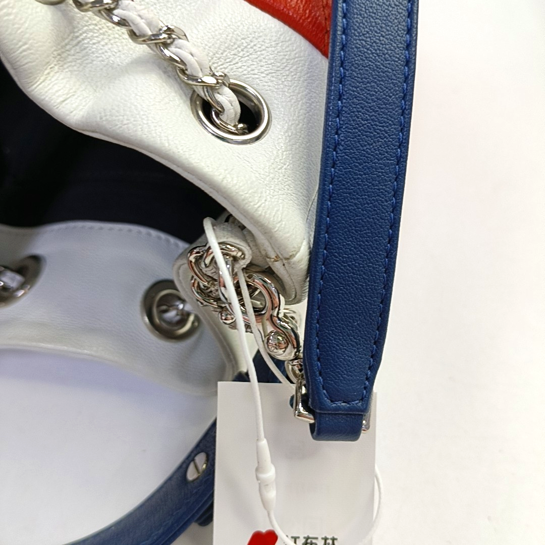 CHANEL DRAWSTRING Orange Lamb Skin Quilted Crossbody Shoulder Bag Tote Bag Silver Hardware 23K Clasp Removable Strap-(SKU)-946532284