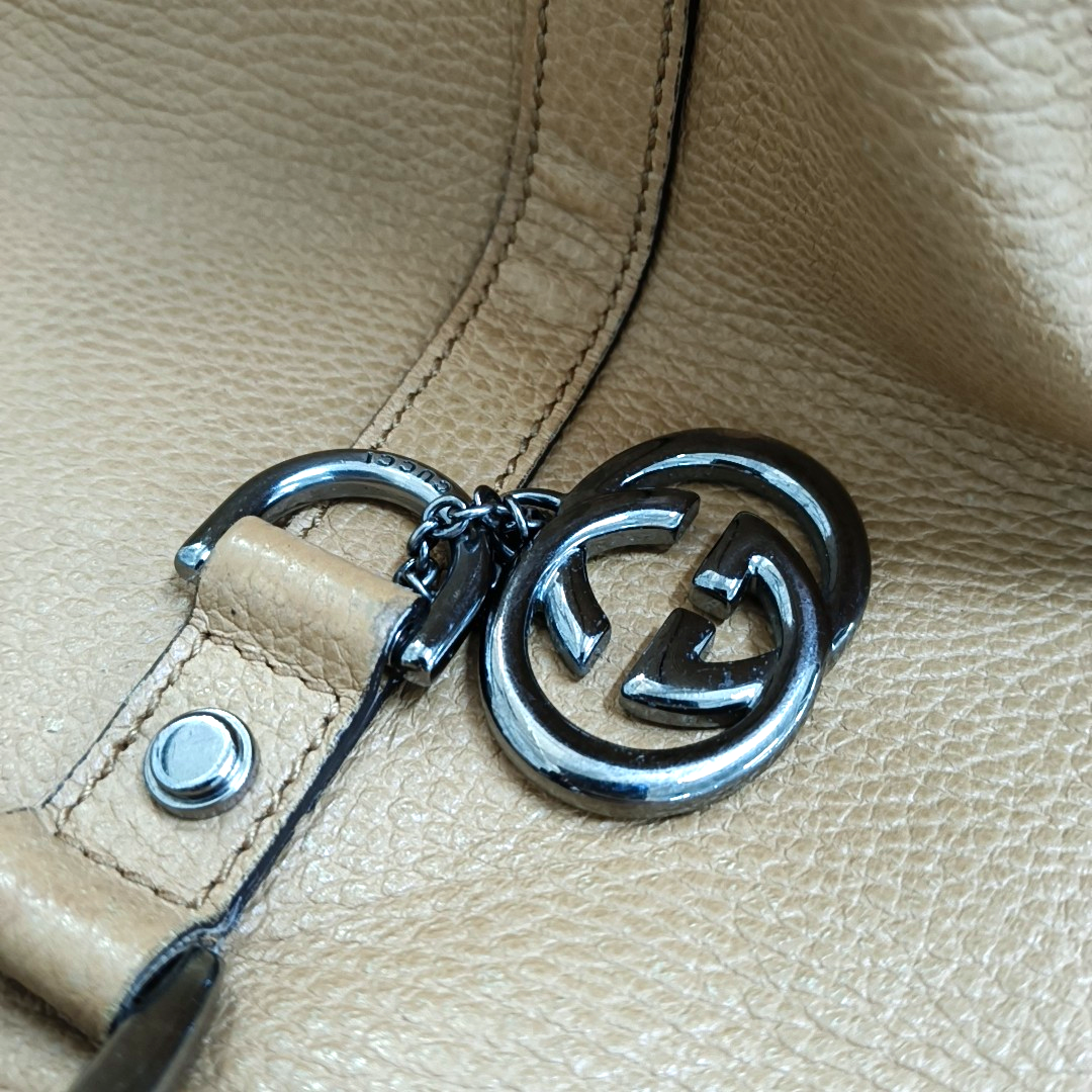 GUCCI Microguccissima Brown Cowhide Handbag Silver Hardware-(SKU)-957550870