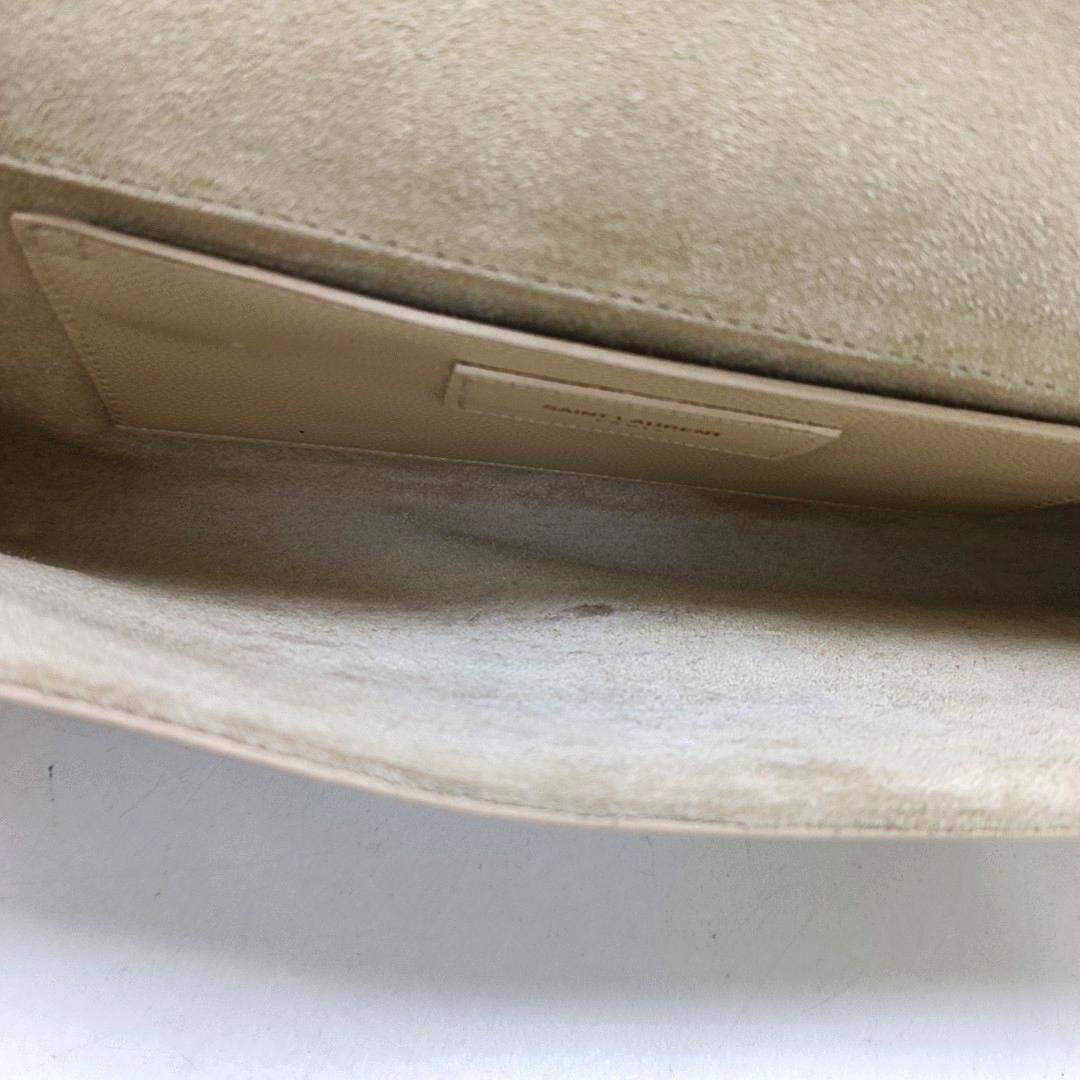 YSL Khaki Cowhide Handbag Golden hardware-(SKU)-948372708