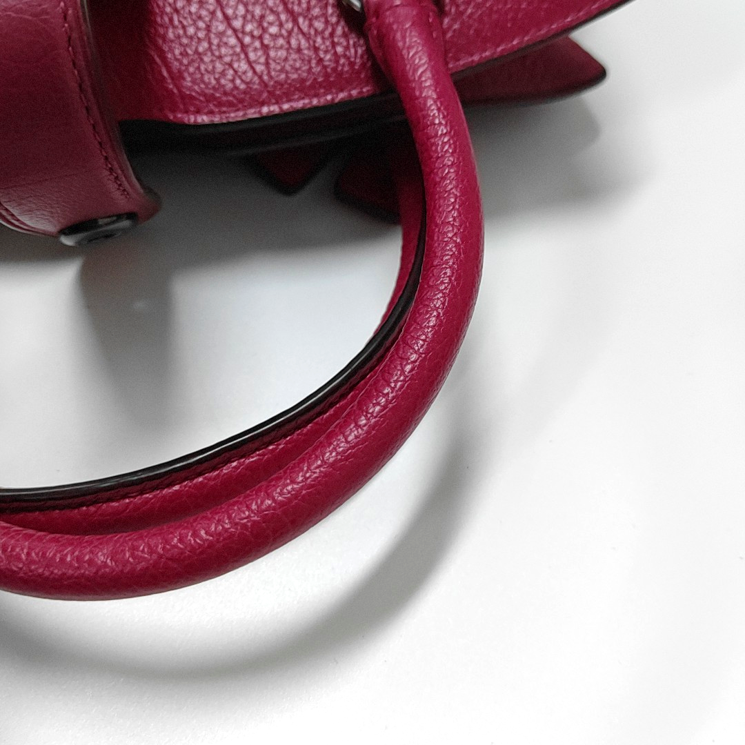 COACH MERCER Fuchsia Leather Studs Carriage Single Shoulder Bag Crossbody Handbag Black hardware Removable shoulder strap-(SKU)-934322406