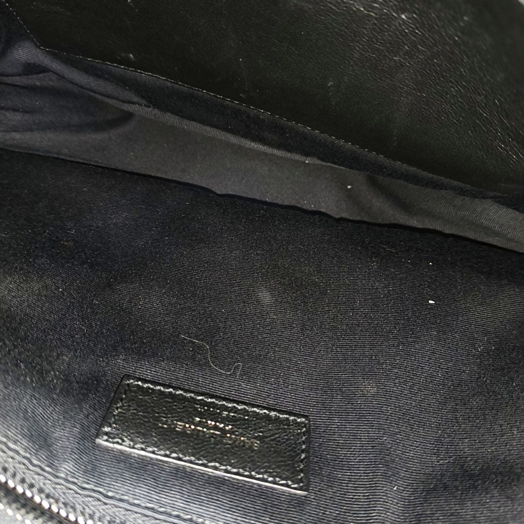 YSL NIKI Medium Black Calfskin Quilted V-Stripe Shoulder Bag and Crossbody with Black Rhodium-Plated Hardware-(SKU)-971324466