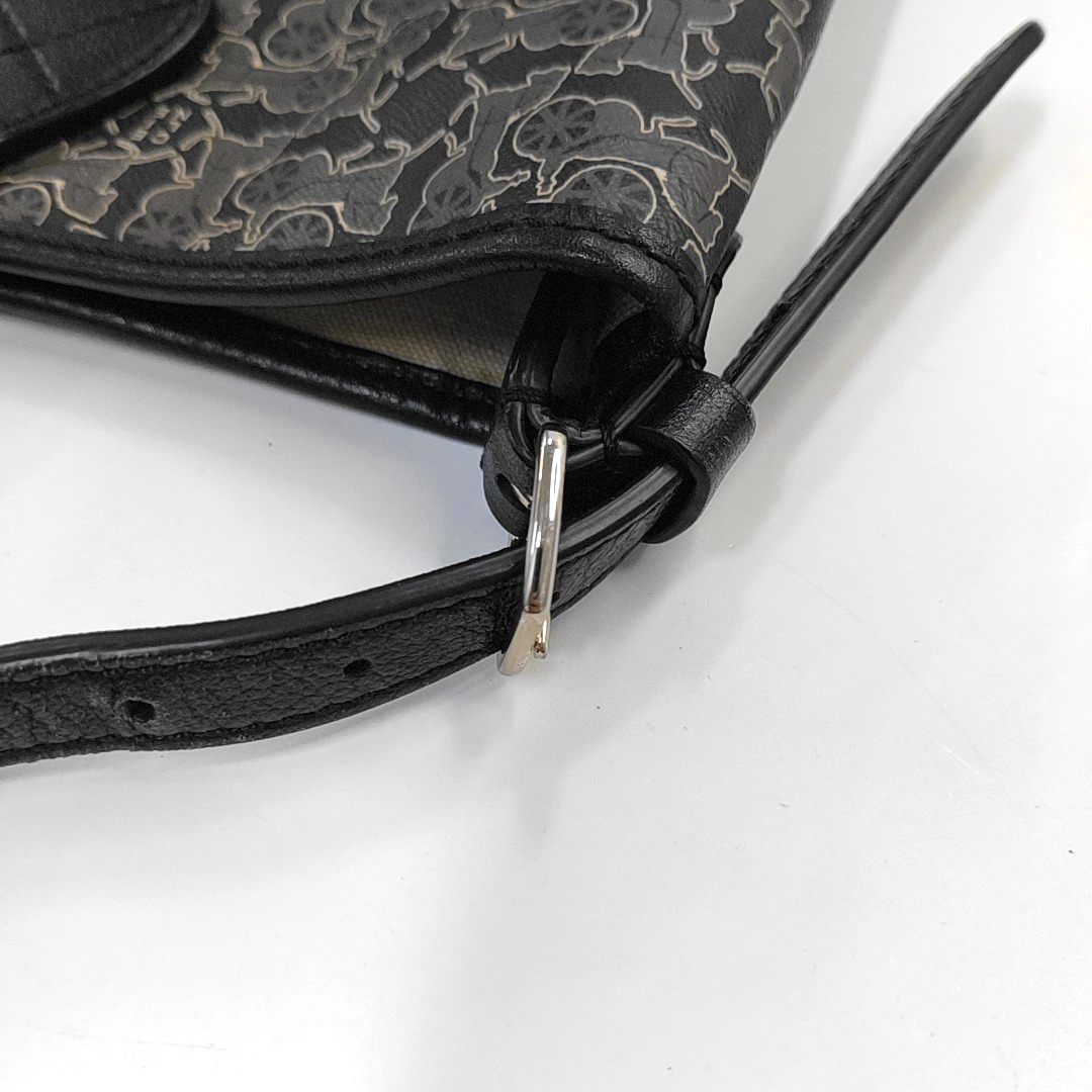 CELINE Gray Coated Canvas Printed Single Shoulder Bag with Handbag Silver Hardware Removable shoulder strap-(SKU)-946941967