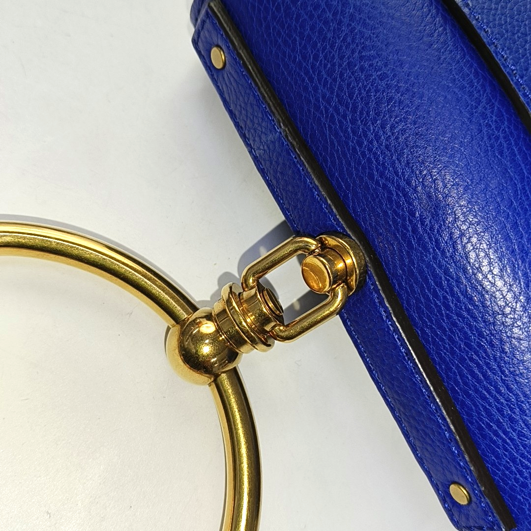 Chloé Nile Blue Cowhide Single Shoulder Bag Sling Bag Tote Golden hardware Removable shoulder strap-(SKU)-942720011