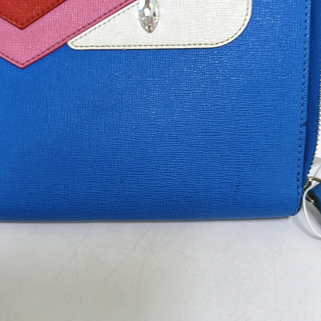 FENDI Monster Blue Cowhide Mini Monster Handbag Silver Hardware-(SKU)-955859575