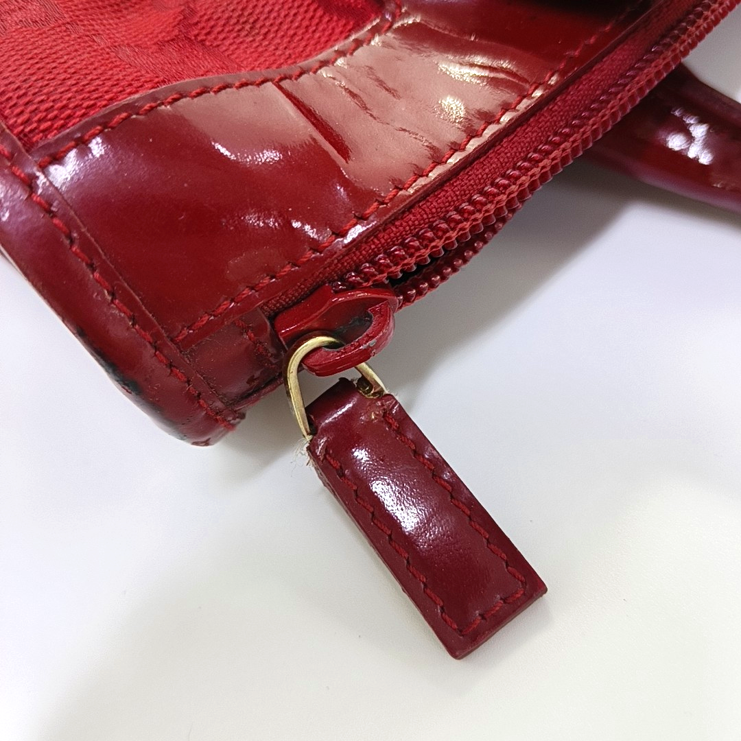 GUCCI Red fabric old flower handbag, single shoulder bag Golden hardware-(SKU)-960504156