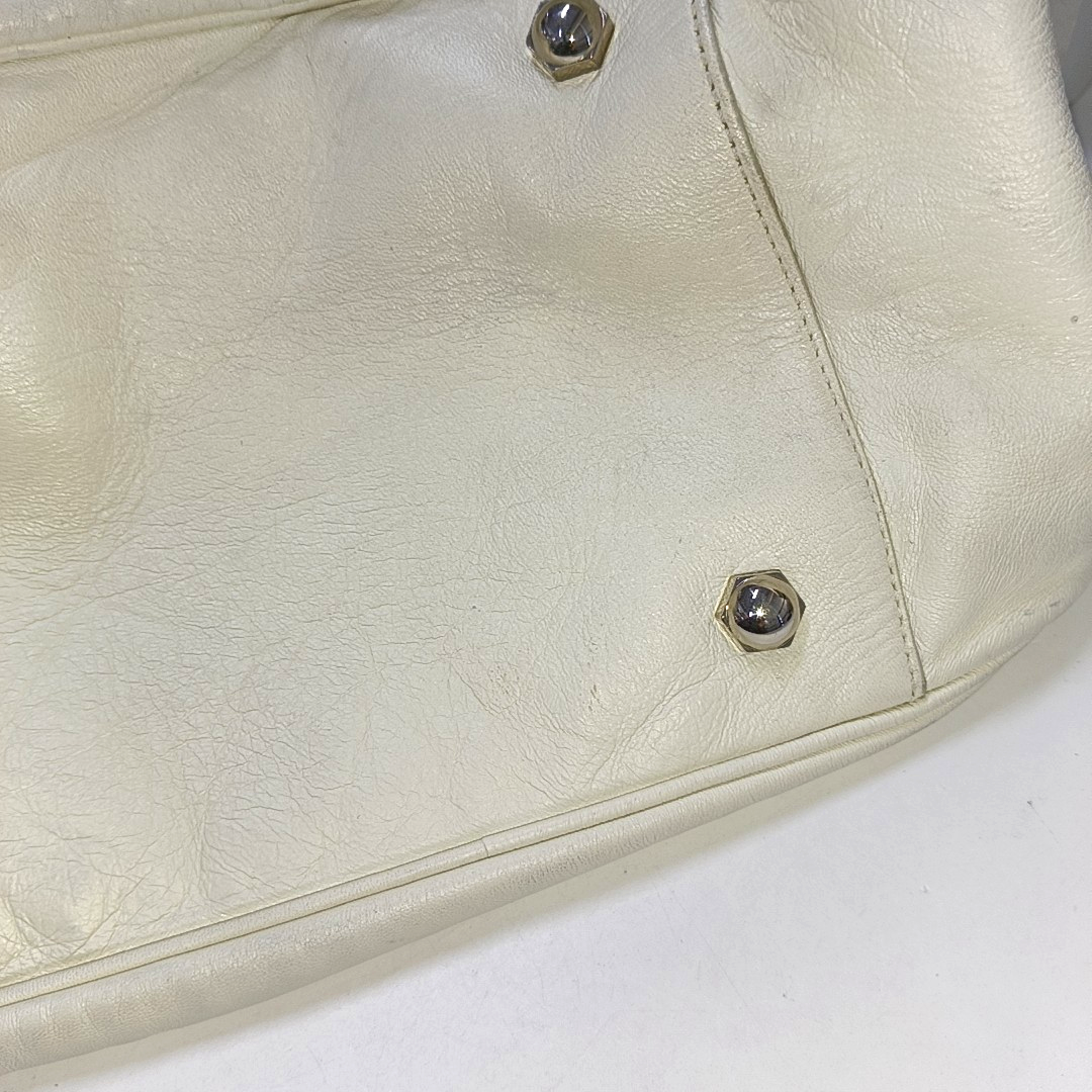 YSL ROADY White Leather Handbag Silver Hardware Sub-bag-(SKU)-942584962